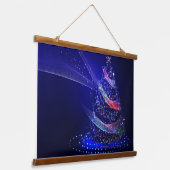 スリップリージョー クリスマスツリー デジタル 半透明 赤 吊り下げ型タペストリー (傾斜あり)