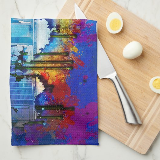 スリップリージョー ニューヨークシティー グラフィティ 月に囲まれて うずまき キッチンタオル (四つ折り)