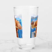 スリップリージョー 筋肉質な男 腹筋 ロッカールーム タイル張りの床 タンブラーグラス (右)