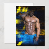 スリップリージョー 黒い筋肉質な男 セクシーな シャツを着ていない 設定 シーズンカード (正面/裏面)