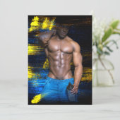 スリップリージョー 黒い筋肉質な男 セクシーな シャツを着ていない 設定 シーズンカード (スタンド正面)