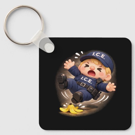スリップ注意 キーホルダー (正面)