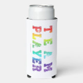 スリッペリージョーのチームプレーヤー ワード グラデーション レインボー c スリム缶クーラー (Seltzer正面)