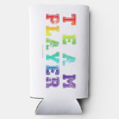 スリッペリージョーのチームプレーヤー ワード グラデーション レインボー c スリム缶クーラー (裏面)