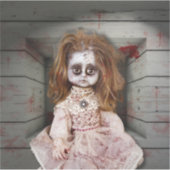 スリッペリージョーの不気味な人形の青白い顔の不気味な血 シール (正面)