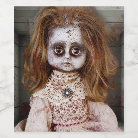 スリッペリージョーの不気味な人形の青白い顔の不気味な血 ワインラベル (シングルラベル)