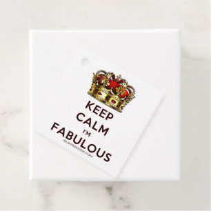 スリッペリージョーのKeep Calm Fabulous ゴールデンクラウン レッド フェイバータグ