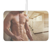 スリッペリージョー マッスル セクシー  シャツ脱ぎ 腹筋割れ フィット カーエアーフレッシュナー (正面)