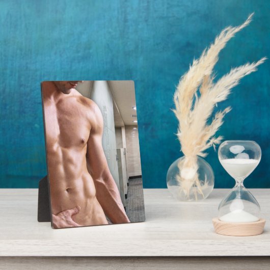 スリッペリージョー マッスル セクシー  シャツ脱ぎ 腹筋割れ フィット フォトプラーク (側面)