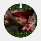 スリッperyジョー男の胸部シックスパック腹筋裸の胴体 メタルオーナメント (正面)