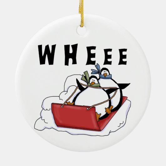 スリディングペンギンズホリデイオーナメント セラミックオーナメント (裏面)