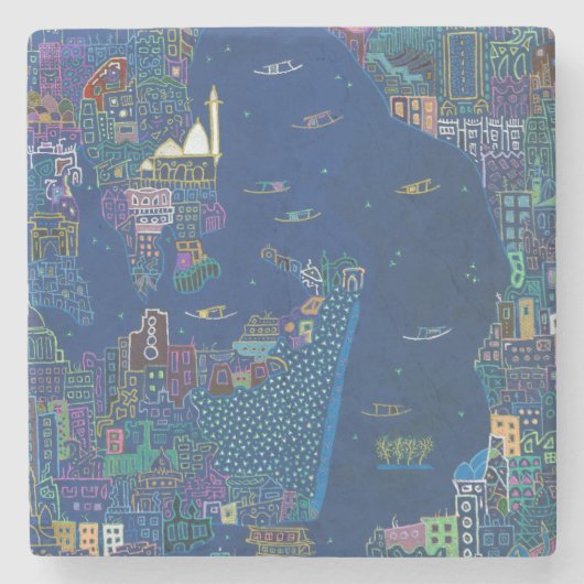 スリナガル日 – 大理石コースター ストーンコースター (正面)