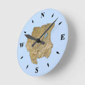 スリナムの地図の時計 ラウンド壁時計 (傾斜)