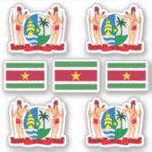 スリナムの州のシンボル/武器と旗のコート シール (正面)