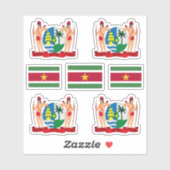 スリナムの州のシンボル/武器と旗のコート シール (シート)
