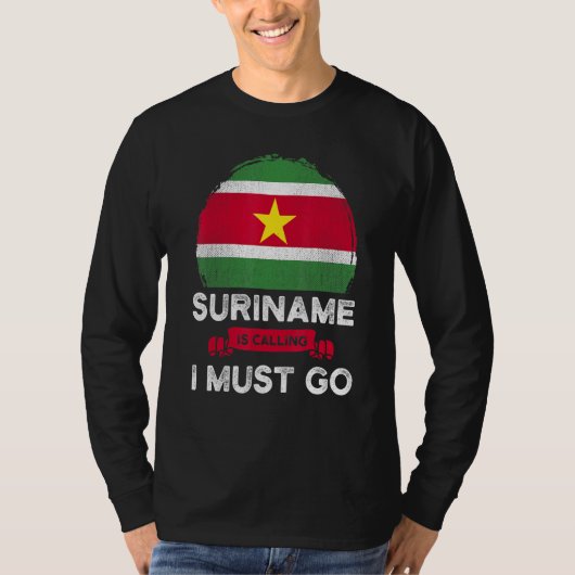 スリナムはスリナムに行かないと言っている伝統 Tシャツ (正面)
