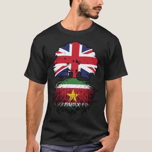 スリナムスリナム英国の木のルーツ国旗 Tシャツ (正面)