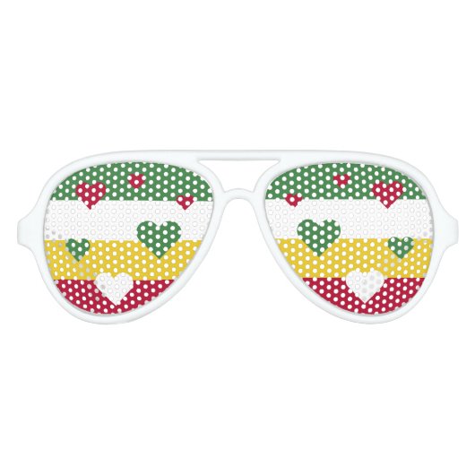 スリナム国旗のおもしろい愛国心 アビエーターサングラス (正面)