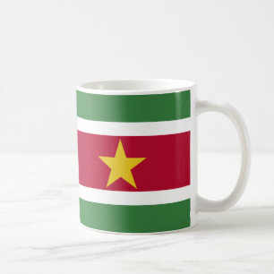 スリナム国旗のセラミックコーヒーマグ コーヒーマグカップ