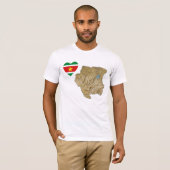 スリナム国旗のハートと地図Tシャツ Tシャツ (正面フル)