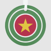 スリナム国旗の丸ごと オーナメント (裏面)