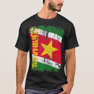スリナム国旗ヴィンテージ動揺してスリナム Tシャツ