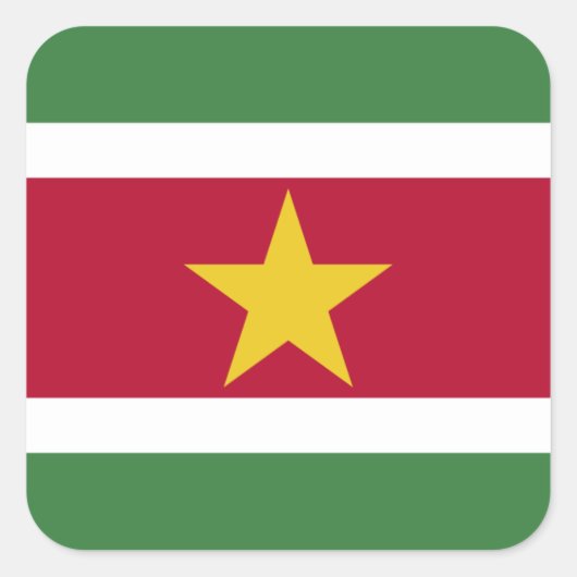 スリナム国旗、スリナム国旗 スクエアシール (正面)