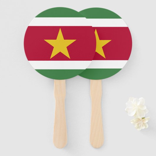 スリナム国旗 ハンドファン (正面&裏面)