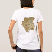 スリナム国旗+地図+文字Tシャツ Tシャツ (裏面)