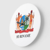 スリナム壁時計（紋章） ラージ壁時計 (傾斜)
