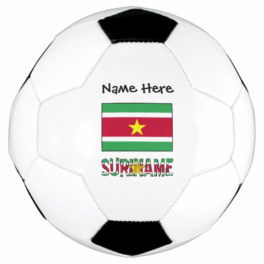 スリナム スリナム人 フラグ パーソナライズ サッカーボール (正面)