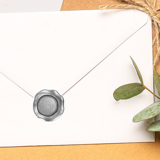 スリバーフェイクワックスイニシャルモノグラム ラウンドシール