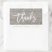 スリバ感謝していーグリッターミニワインシャンパンラベル 長方形シール (バッグ)