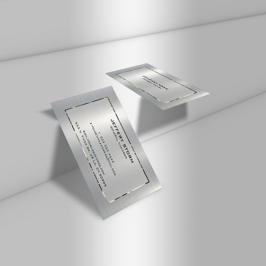 スリパーソナライズされたック銀灰色メタリックテクスチャ 名刺