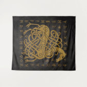 スリピニールノースルーヌサークル – ゴールデンバイキングホースD タペストリー (正面(横))