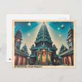 スリマリアマンテンプルシンガポールヴィンテージトラベル ポストカード (正面/裏面)