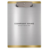 スリミニマルック銀と金ゴールドメタリックテクスチャ クリップボード (正面)