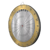 スリミニマルック銀と金ゴールドメタリックテクスチャ ダーツボード (正面右)