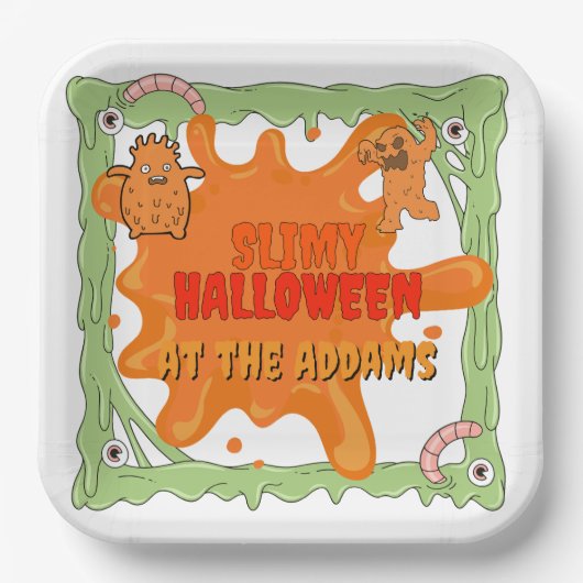 スリミハロウィーンウィズフレンズ紙プレート ペーパープレート (正面)