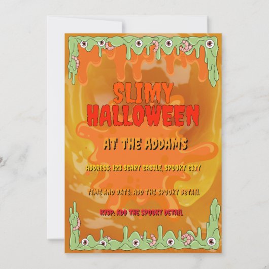 スリミハロウィーン招待状カード 招待状 (裏面)