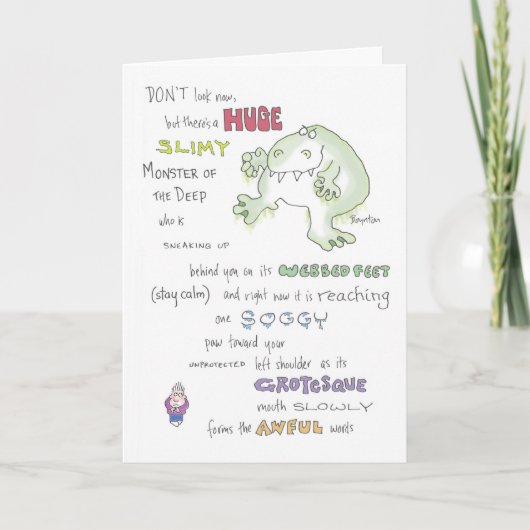 スリミーモンスターバースデーボイントン カード (正面)