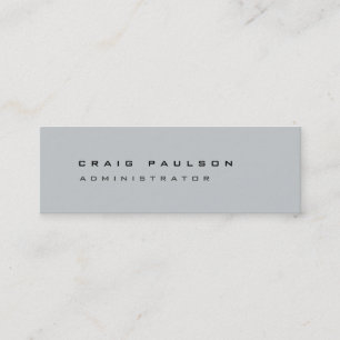 スリムなクリーンシンプルスタイリッシュグレーの名刺 スキニー名刺