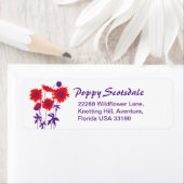 スリムなグラフィックフローラポップスの返信住所 シール (インサイチュ)