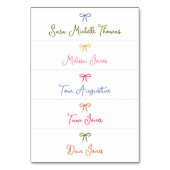 スリムな手カラフル引き弓結婚の座席表 テーブルナンバー (正面)