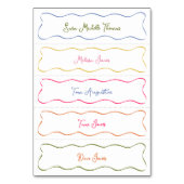 スリムな手カラフル引き曲げ結婚座席表 テーブルナンバー (正面)