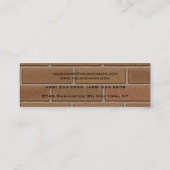 スリムな手書きモダントレンドウォールレンガ茶色 スキニー名刺 (裏面)