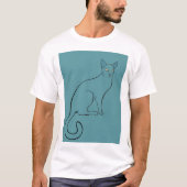スリムな猫のスケッチ Tシャツ (正面)
