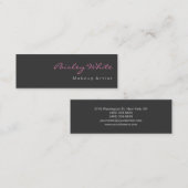 スリムグレーピンククリーンシンプルプロフェッショナル スキニー名刺 (正面/裏面)