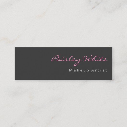 スリムグレーピンククリーンシンプルプロフェッショナル スキニー名刺 (正面)