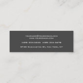 スリムグレーホワイトピンクプロフェッショナルモダントレンディー スキニー名刺 (裏面)